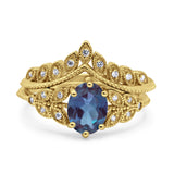 Vintage Oval Leaf Style Chevron Ring