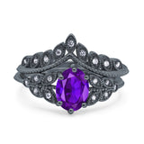 Vintage Oval Leaf Style Chevron Ring