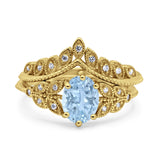 Vintage Oval Leaf Style Chevron Ring