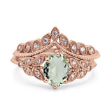 Vintage Oval Leaf Style Chevron Ring