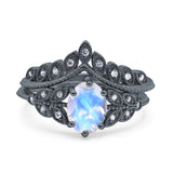 Vintage Oval Leaf Style Chevron Ring