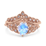 Vintage Oval Leaf Style Chevron Ring