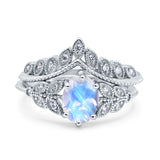 Vintage Oval Leaf Style Chevron Ring