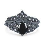 Vintage Oval Leaf Style Chevron Ring