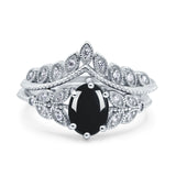 Vintage Oval Leaf Style Chevron Ring