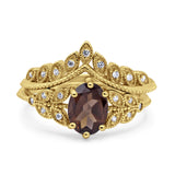 Vintage Oval Leaf Style Chevron Ring