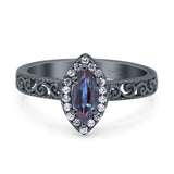 Marquise Halo Filigree Ring