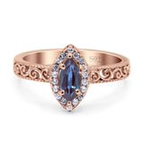 Marquise Halo Filigree Ring