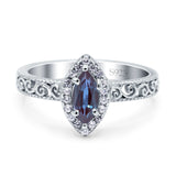 Marquise Halo Filigree Ring