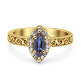 Marquise Halo Filigree Ring