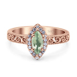 Marquise Halo Filigree Ring