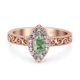Marquise Halo Filigree Ring