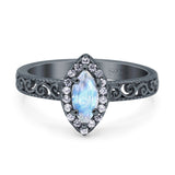 Marquise Halo Filigree Ring