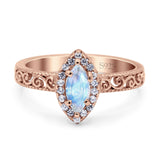 Marquise Halo Filigree Ring