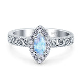 Marquise Halo Filigree Ring