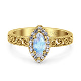Marquise Halo Filigree Ring