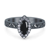 Marquise Halo Filigree Ring