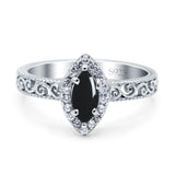 Marquise Halo Filigree Ring