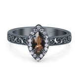 Marquise Halo Filigree Ring