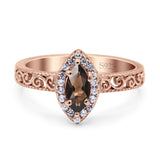 Marquise Halo Filigree Ring