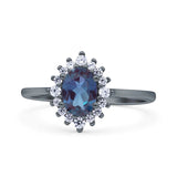 Art Deco Oval Halo Floral Ring