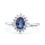 Art Deco Oval Halo Floral Ring