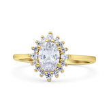 Art Deco Oval Halo Floral Ring