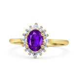 Art Deco Oval Halo Floral Ring