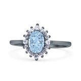 Art Deco Oval Halo Floral Ring