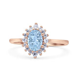 Art Deco Oval Halo Floral Ring