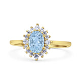 Art Deco Oval Halo Floral Ring