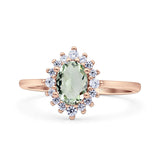 Art Deco Oval Halo Floral Ring