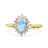 Art Deco Oval Halo Floral Ring