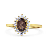 Art Deco Oval Halo Floral Ring