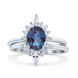 Two Piece Oval Curved Contour Silver Ring