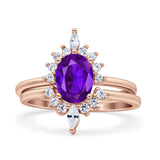 Two Piece Oval Curved Contour Silver Ring