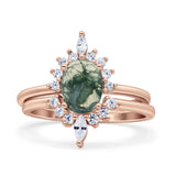 Two Piece Oval Curved Contour Silver Ring