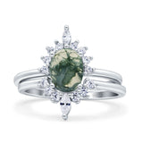 Two Piece Oval Curved Contour Silver Ring
