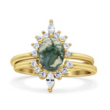 Two Piece Oval Curved Contour Silver Ring