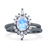 Two Piece Oval Curved Contour Silver Ring