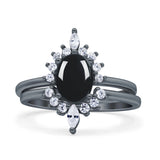 Two Piece Oval Curved Contour Silver Ring