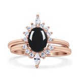 Two Piece Oval Curved Contour Silver Ring