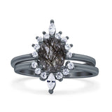 Two Piece Oval Curved Contour Silver Ring