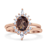 Two Piece Oval Curved Contour Silver Ring