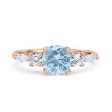 Round Five Stone Marqise Style Silver Ring