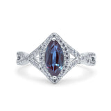 Art Deco Marquise Split Shank Ring