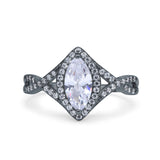 Art Deco Marquise Split Shank Ring