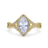Art Deco Marquise Split Shank Ring