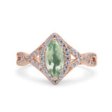 Art Deco Marquise Split Shank Ring