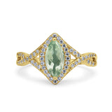 Art Deco Marquise Split Shank Ring